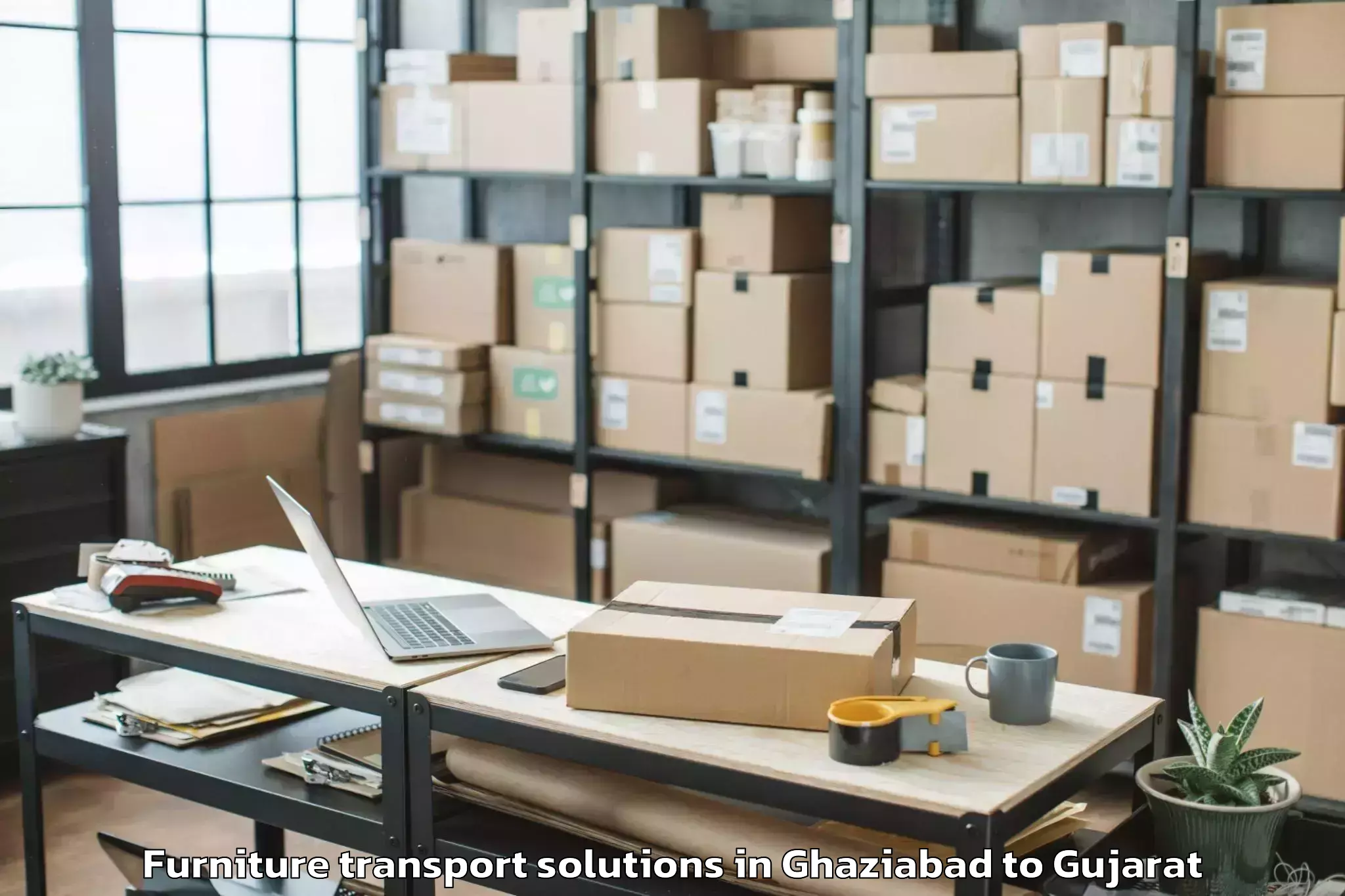 Easy Ghaziabad to Virpur Furniture Transport Solutions Booking